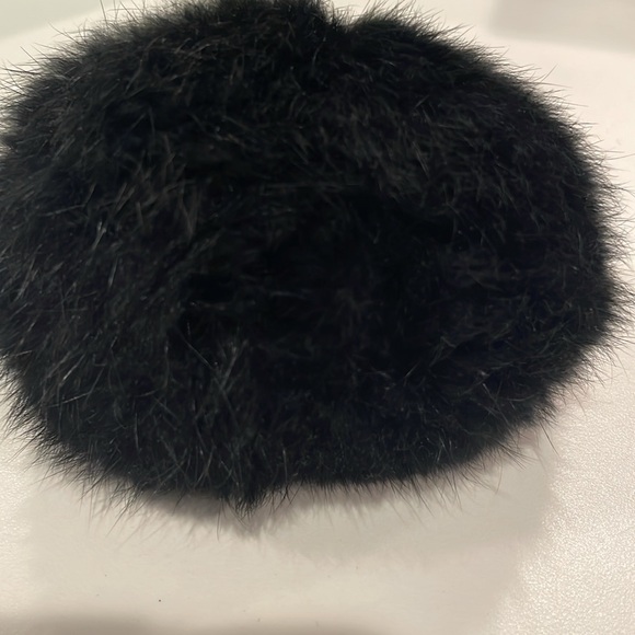 Rabbit Fur Fluff Ball - Pom Pom Key Fob black real fur 3” round. Purse charm - Picture 6 of 8
